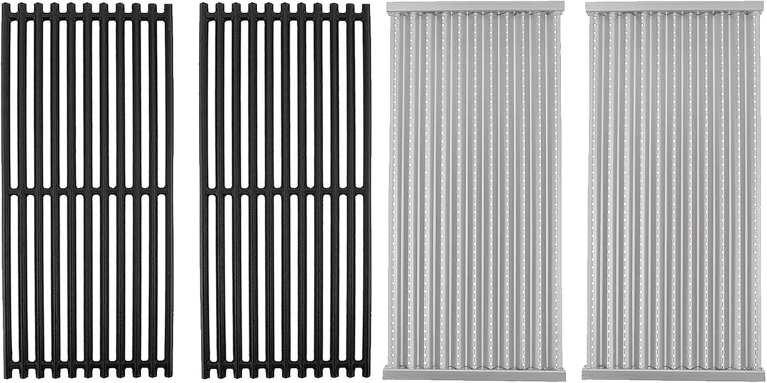 BQMAX 18 7/16" Grill Parts for Charbroil Tru-Infrared 466242014 463273614 463241014 463246909 463241013 463243911 Stamped Stainless Steel Emitter and Cooking Grid