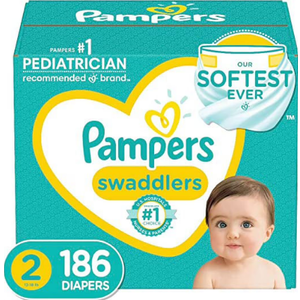 Diapers Size 2, 186 Count - Pampers Swaddlers Disposable Baby Diapers