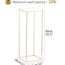 Nuptio Gold Vase for Centerpieces Wedding with Acrylic Panel -  31.5 inch Tall Metal Flower Vase Flowers Stand - Elegant Bulk Weddings Decoration Table Geometric Centerpiece for Party Tables, 1 pack