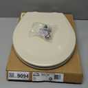 Bemis 500EC Durable Wood Toilet Seat with Easy Clean Hinges, Made in USA, Round, Almond