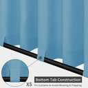 Easy-Going Outdoor Patio Curtains Detachable Tab Top Windproof Weatherproof Curtain for Cabana, Porch, Pergola and Gazebo, Tab Bottom Drape, 2 Panels, 110W x 120L inch, Sky Blue
