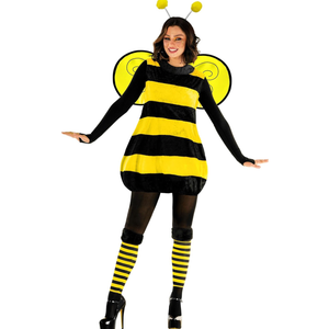 Morph Queen Bee Costume for Women - Adult Bumble Bee Outfit - Fun Bumblebee Dress for Halloween or Costume Parties XXL