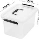 6 Quart Clear Storage Latch Box/Bins, 6-Pack Plastic Container with Latches and Lid