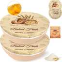 2Pack Beeswax Bowl Covers for Bread Proofing, Large 10inch Sourdough Bowl Covers, Reusable Bowl Covers for Dough Proofing and Food Storage, Elastic Shower Caps for Sourdough Bread