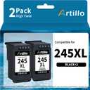 245XL Black Ink Cartirdge Replacement for Canon Ink Cartirdge 245XL Combo Pack PG-245XL PG245XL for Pixma MX490 MG2520 MG2522 MG2922 TR4520 TS202 TS3122 TS3322 Printer (2 Black)