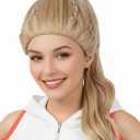 Blonde Wig with Bun for Women Straight Synthetic Wig for Halloween Costume Cosplay (Blonde)