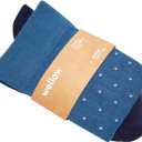 Wellow Premium Socks (Compression Socks - Regular) for Men & Women, Made with Viscose from Bamboo, Knee High, 18-25 mmHg (Medium, Cobalt - Dot)