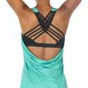 icyzone Women's Open Back Workout Athletic Yoga Tank Tops with Built in Bra (Medium)