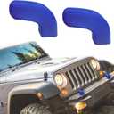 2PCS Bumper Tow Hook Covers, Tow Hook Protector, Front Bumper Tow Hook Rubber Sleeve Protectors Compatible with 2007-2025 Jeep Wrangler JK JKU JL JLU & Jeep Gladiator JT Exterior Accessories (Blue)