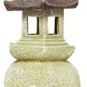 Juvale Outdoor Asian Pagoda Candle Lantern Statue for Home and Garden, 8.5 x 16.5 Inches
