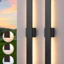 EDISHINE 31in LED Outdoor Wall Lights, 3CCT & 10%-100% Dimmable, IP65 Waterproof, Modern Exterior Lighting Fixtures, Long Exterior Wall Lights for Garage, Front Door, 2 Pack, Black