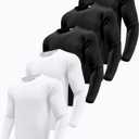 Men's  5 Pack Performance Long Sleeve T-Shirts, UPF 50+ Sun Protection Shirts, Athletic Gym Workout Shirts for Running(M)