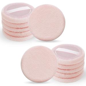 12 Pcs Round Powder Puffs Setting Powder Puff 2.3'' Cotton Cosmetic Puffs Velour Face Makeup Compact Makeup Sponge Cushion Puff Loose Powder Puff Make Up Sponges for Foundation Setting Powder