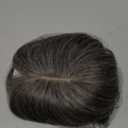 Flufymooz 100% Real Human Hair Toppers, 12 Inch Human Hair Toppers for Thinning Hair Large Hand-woven Area 360 Coverage Natural Hairpiece for Women 5"x3" Silk Base (Silver Gray With Brown Mixed)