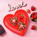 Gatherfun 48Pcs Heart Shaped Paper Plates Set - Romantic Red Heart Tableware for Valentine's, Anniversary Party Supplies & Valentine's Day Party Decorations