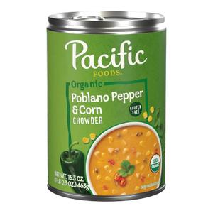 Pacific Foods, Soup Poblano Corn Chowder Organic, 16.3 Ounce