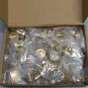 Therwen 50 Pcs Cabinet Knobs Brass Round Drawer Pulls Closet Door Knobs Mushroom Dresser Solid Hardware with Screws for Kitchen Cupboard Bedroom(Gold) (1.18 Inch)