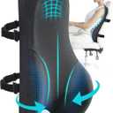 Teemour High Back Support Pillow for Office Chair, Fully Support Back Cushion - Memory Foam Lumbar Support Pillow for Offfice Chair, Desk, Gaming Chair, Promotes Posture Pain Relief Adjustable Straps (Dark Gray)