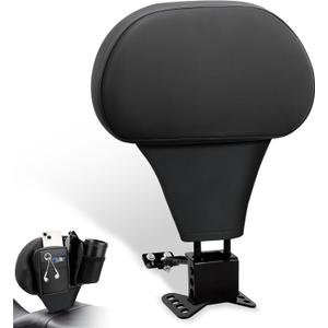 FOVPLUE Rider Backrest w/Organizer Storage Bag, Adjustable Detachable Plug-in Driver Backrest for Harley Touring CVO Road Glide Street Glide Tri Glide Electra Glide Road King 2009-2025, Style#1