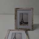 8x10 Picture Frame Set of 2, Made of Real Glass and Distressed White Wooden Frame - Display Picture 5x7 with Mat or 8x10 Without Mat, 8 by 10 Photo for Wall or Tabletop