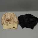 2Pcs Silk Bonnet for Sleeping, Satin Hair Bonnets, Soft Elastic Band Silk Sleep Cap, Hair Wrap for Women (Black Gold)