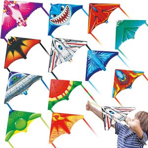 Hymaz 12 Pack Mini Catapult Kites for Kids, Flying Glider Plane Toys for 3-8+ Years Boys Girls Gifts- Finger Launcher Kites Bulk Great for Birthday Party Beach Outdoor Games