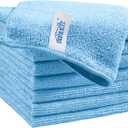 HOMEXCEL Blue Microfiber Cleaning Cloth, 6 Pack Cleaning Towels for Kitchen, Lint Free, Scratch-Free, Highly Absorbent, and Reusable Cleaning Rags for House, Window and Glass, Cars, 11.5 X11.5 inch