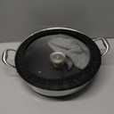 316L Stainless Steel 8QT Frying Pan Hex Nonstick Wok with Lid, Two Handle to Hold, PFOA Free, Dishwasher Oven Safe (8QT)