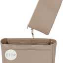 Purse Organizer Insert For Handbags, Tote Bag Organizer Insert, Handbag Organizer For Tote & Handbags, Compatible with Neverful Speedy and More (Medium,Beige)