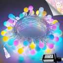 Connectable 100LED Easter String Lights Outdoor Indoor, 43ft Pastel Lights with Timer, 13 Modes Plug in Multicolor Globe Light, Waterproof Twinkle Fairy Light for Easter Decorations Bedroom Decor