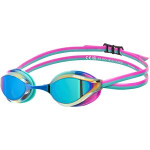 ARENA Unisex Python Racing Swim Goggles for Men and Women Anti-Fog No Leak Max Comfort Dual Strap, Mirror/Non-Mirror Lens (Turquoise-water-fuchsia)