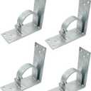 Xadnitu 4 Pieces Chain Link Fence Wood to Metal Posts Corner Adapter, Galvanized Steel Bracket for 2-1/2" (2-3/8" OD) Fences Rods Tubes