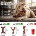 Kseroo 3-Pack Indestructible Dog Chew Toys for Aggressive Chewers: Bacon Flavored Rock-Hard Solid Nylon, Tough Dog Bones for Medium/Large Dogs 25-90lbs, Heavy Duty Dog Toys to Keep Them Busy, Brown-XL