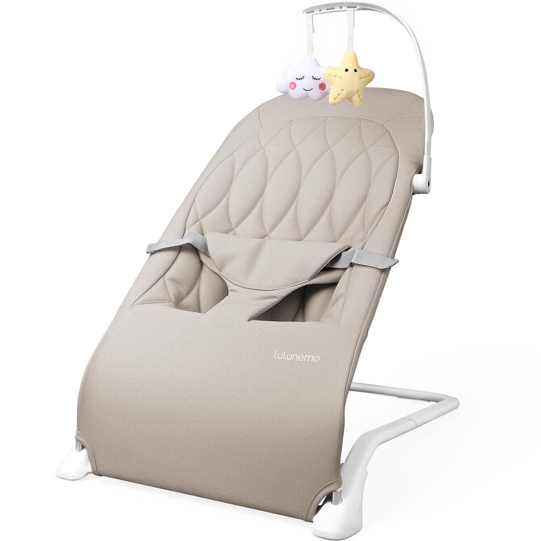 Portable Baby Bouncer Seat with Wide Base for Excellent Stability & Support