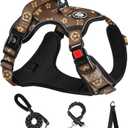 NESTROAD No Pull Dog Harness,Adjustable Oxford Dog Vest Harness with Leash,Reflective No-Choke Pet Harness with Easy Control Soft Handle for Small Dogs(Small,Dark Brown) (Sneck 11-15" chest 15-21")