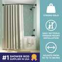 Zenna Home Curved Shower Curtain Rod, No Drill, 50-72 Inch Adjustable Tension Shower Rod for Bathroom, Rustproof, Non-Slip, Adds Room in Shower, Bronze
