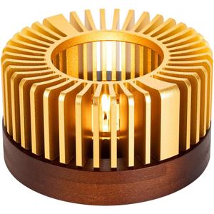 Teapot Warmer, Aluminum Tea Warmer with Wooden Base, Candle Heater for Heating Tea, Coffee, Milk, Food,Camping and Traveling, Universal Teapot Heater (Small-with Wooden Base)