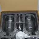 HomeFeel Mouthwash Dispenser for Bathroom, 12.7 oz, 2 Pack - Glass Mouthwash Bottle with 304 Stainless Steel Spout & Minimalist Labels, Style Mouthwash Container, Gold