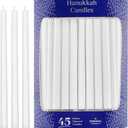 White Deluxe Tapered Hanukkah Menorah Candles for All 8 Nights of Chanukah, 45 Minute Burn Time (Single)