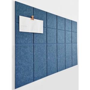 DECORITA Cork Board 24 x36 Alternative - 6 Pack Felt Wall Tiles with Safe Removable Adhesive Tabs, Cork Boards for Walls Cork Board for Home Office Pin Board Tack Board - Ocean Blue