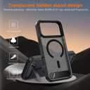 2 x BENTOBEN Magnetic for iPhone 17 Pro Max Case with Invisible Stand [Compatible with Magsafe] Translucent Matte Phone Case for 17 Pro Max Slim Kickstand Shockproof Women Men Cases Cover, Black