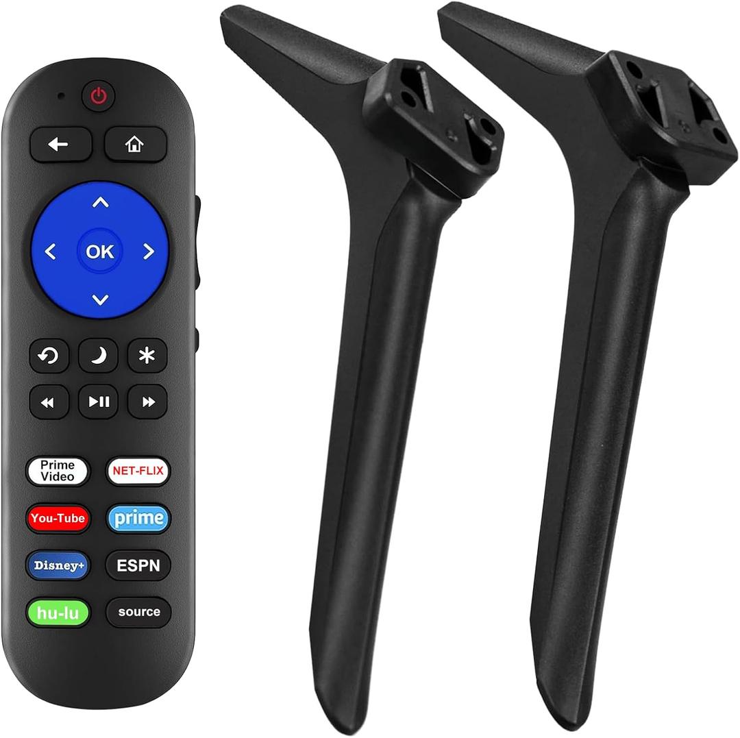 TV Legs for Hisense TV Stand with Remote Compatible with Hisense Roku TV & Roku Players, Not for All, Base Stand for Hisense Roku with Remote & Screws