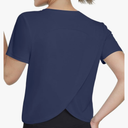 Women's Workout Shirts Short Sleeve Cropped Split Back Athletic Tops Active Running Gym Quick Dry Sun Shirts UPF 50+ Pack of 2 M