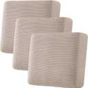 H.VERSAILTEX Super Stretch Individual Seat Cushion Covers Sofa Covers Couch Cushion Cover Slipcover Sets Thick Jacquard Textured Twill Fabric (3 Piece XL Sofa Cushion Covers, Sand)