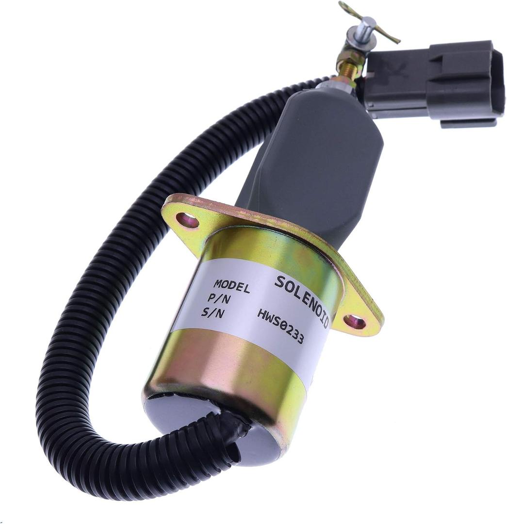 Holdwell Stop Solenoid SA-4673-S compatible with Yanmar Engine Hyundai Small Excavator 12Vdc