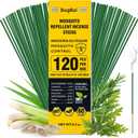 Bugbai Mosquito Repellent Outdoor Patio 120 PCS, Citronella Oil Mosquito Incense Sticks Indoor Home Pet Family Safe, Natural Plant-Based Bug Insect Barrier for Yard Garden Lawn Camping Fishing