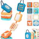 Busy Board for 1 Year Old, Travel Toys for Toddler 1-3 on Plane Car, Montessori Busy Board Busy Cube, Toys for 1 Year Old Boy Girl, Easter Basket Stuffers for Toddler