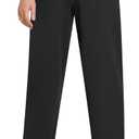 Weintee Women's Petite Cotton Pull On Pants with Pockets, Size M (Black)