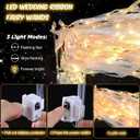 HONLYNE 58 PCS Wedding Wands with Lights,Fairy Wands, LED Silk Fairy Wand with Bells for Wedding Send Off, New Year, Raves, Concert, Birthday