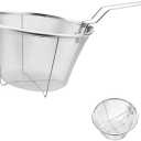 7 Inch Stainless Steel Fryer Basket | Replacement Accessory Round Wire Deep Fryer Basket with Foldable Handle - Durable & Easy Cleaning Frying Tool for Restaurants, Home Kitchens